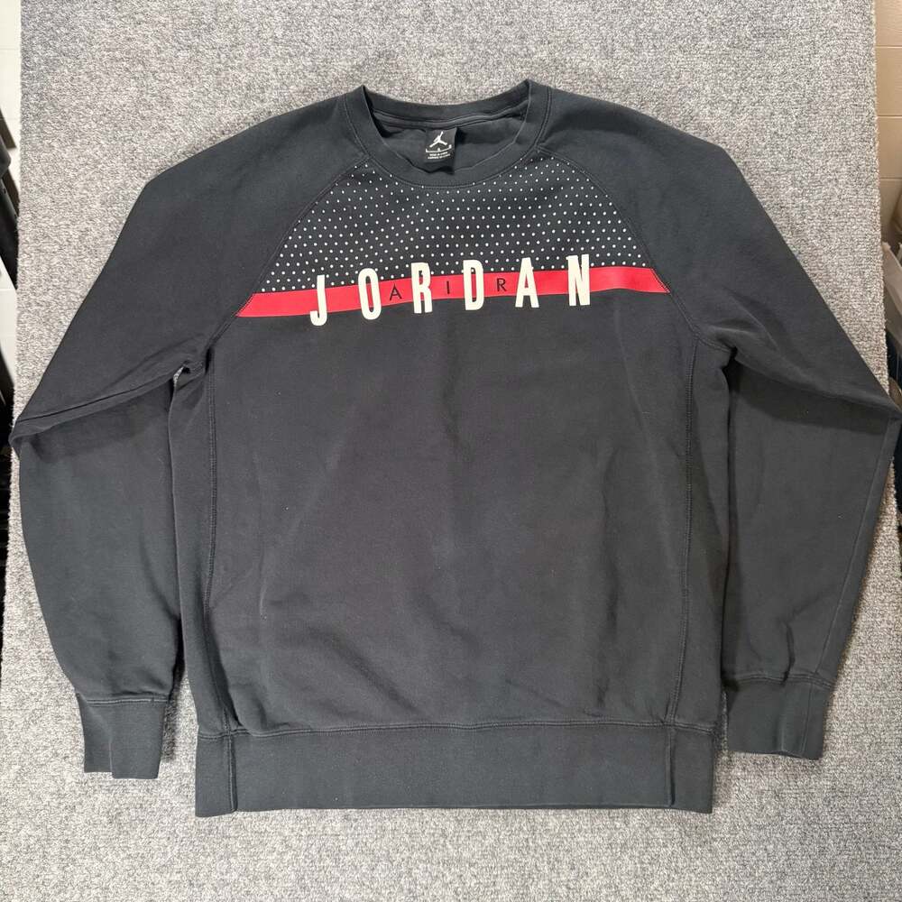 Jordan Men's Seasonal Graphic Crewneck Sweatshirt Black/Red/White Size Large